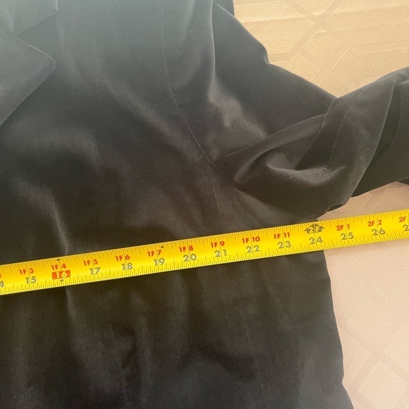 Talbots Black Velvet Cotton Silk Blend Blazer Jacket Plus Size 18W - Picture 6 of 7